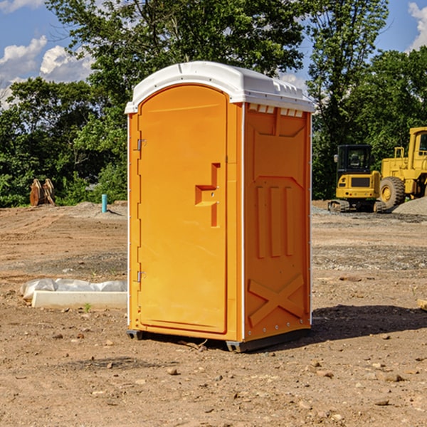 how often are the portable restrooms cleaned and serviced during a rental period in Divide